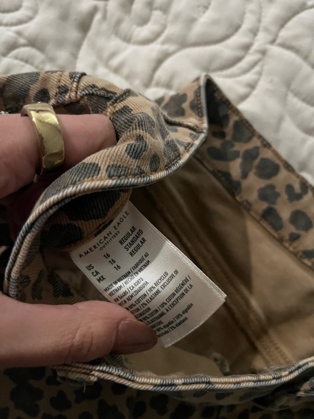AE Stovepipe Leopard Print Women's Jeans Size 16 - Picture 3 of 7
